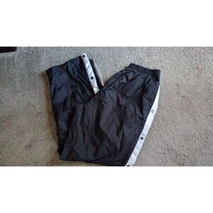 VTG Hibbett Sports Track Pants Mens L Black Side Full Snap Breakaway Y2K